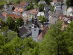 Blick vom Pavillon auf die Ortsmitte