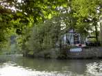 Der Biergarten auf der Wiesent-Insel