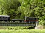 Zug der Dampfbahn Frnkische Schweiz auf der Hindenburg-Brcke