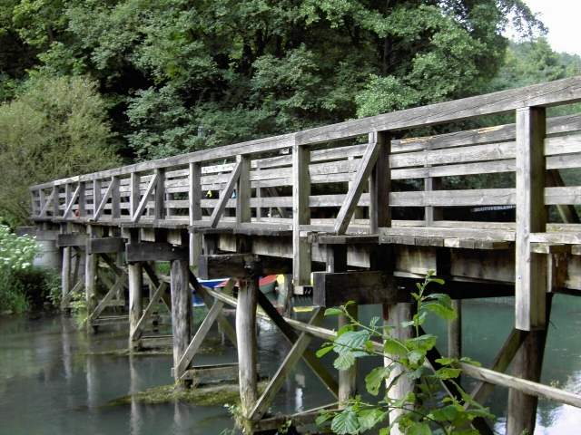 von der Sachsen- zur Stempfermhle: Pionierbrcke ber die Wiesent bei der Stempfermhle (Bild 63020)