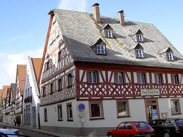 von Behringersmhle nach Waischenfeld: Waischenfeld: Fachwerkhuser in der Stadtmitte (Bild 64041)