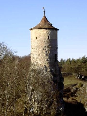 von Behringersmhle nach Waischenfeld: Der "Steinerne Beutel", Wahrzeichen von Waischenfeld (Bild 64042)