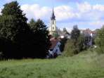 Blick auf Hollfeld mit der Kirche "Mariä Himmelfahrt"