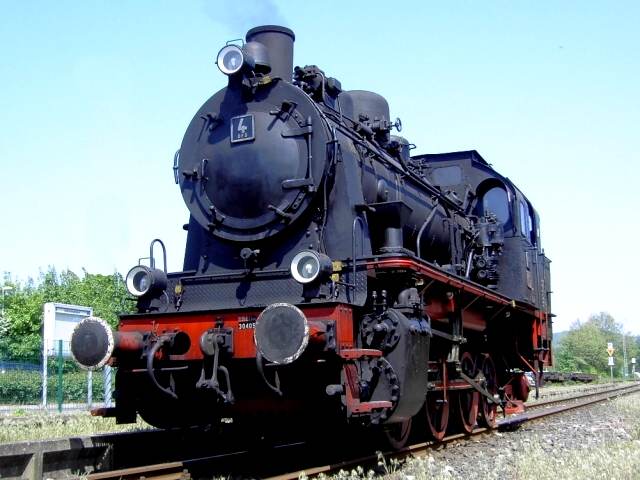 Dampfbahn Frnkische Schweiz: Dampflok ELNA 6 im Bahnhof Ebermannstadt (Bild 71018)