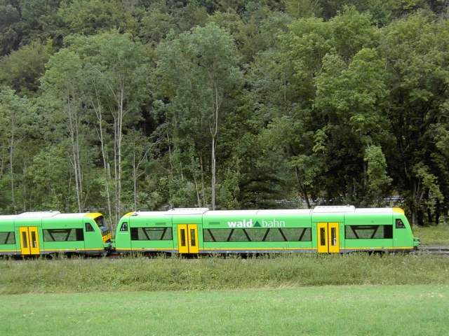 30 Jahre DFS: "Gast-Loks" zum Fest: Triebwagenzug der Regentalbahn Viechtach VT 28 (Bild 72019)