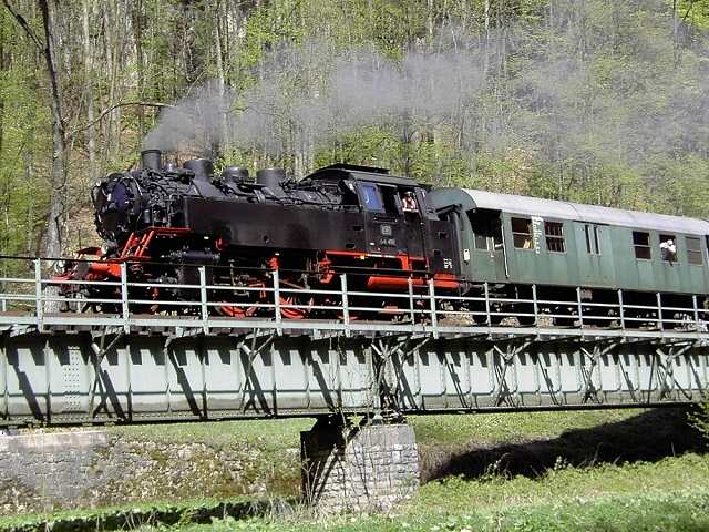 DFS-Saison-Auftakt am 01.05.2005: Dampflok 64491 auf der Hindenburg-Brcke (Bild 73016)