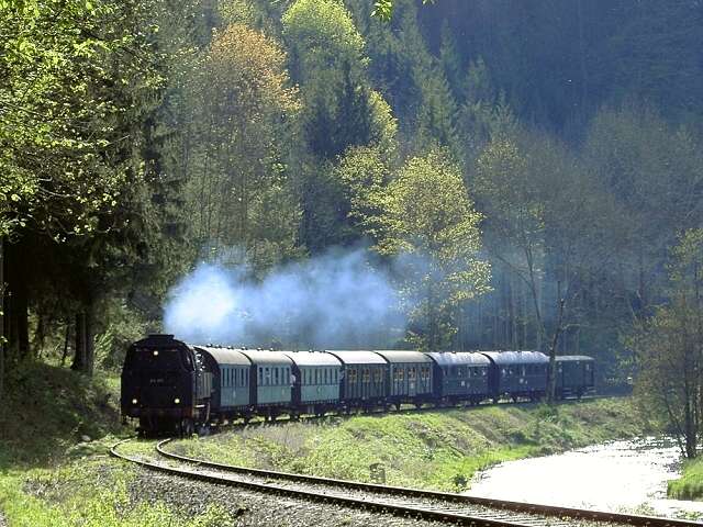 DFS-Saison-Auftakt am 01.05.2005: Dampflok 64491 im Wiesenttal (Bild 73022)