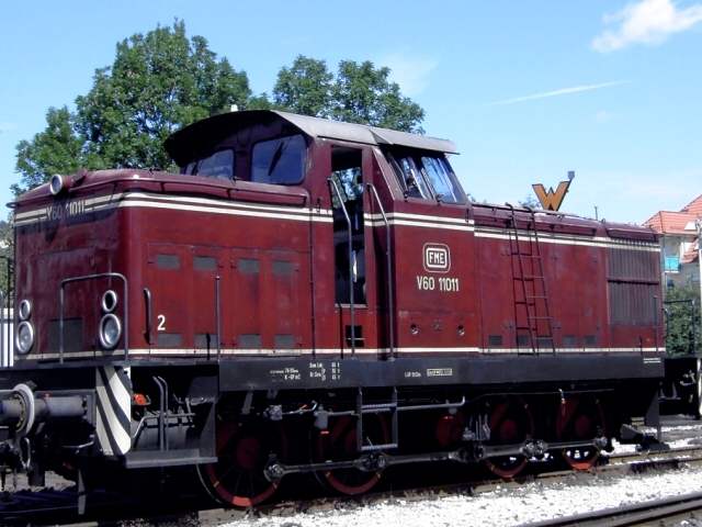 DFS-Lokalbahnfest am 08.07.2007: Diesellok V6011011 der Frnkischen Museumseisenbahn (Bild 76012)