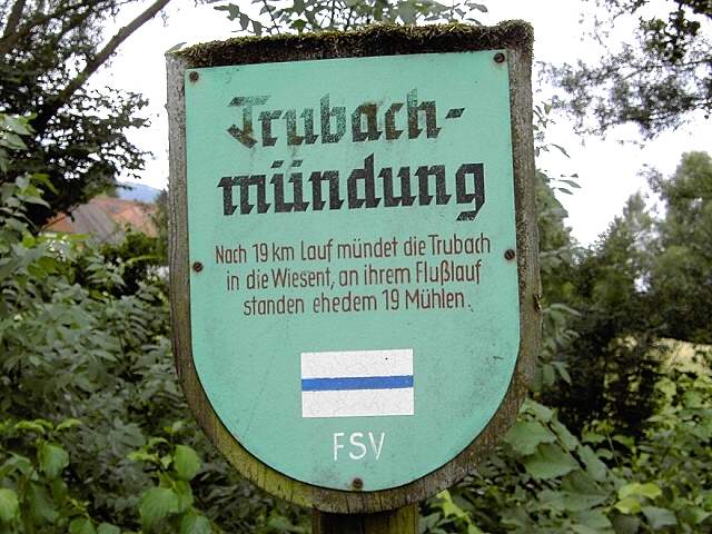 Wandern an der Trubach: Mndung der Trubach in die Wiesent (Bild 81001)